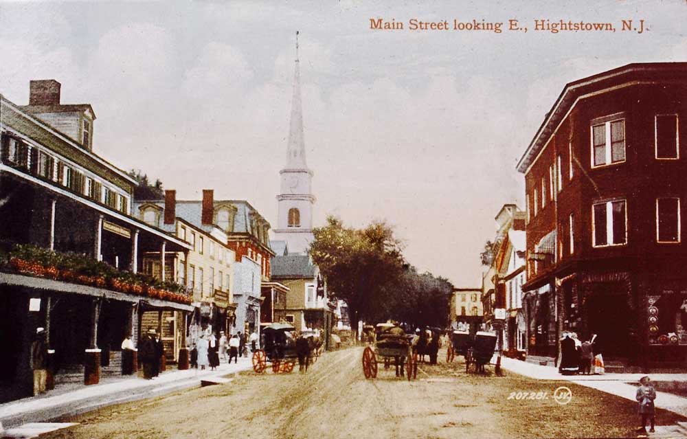 Postcard of Downtown Hightstown around 1910.